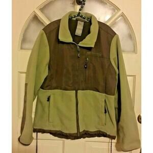 Women's FREE COUNTRY Light Green & Gray‎ Fleece Jacket Size M